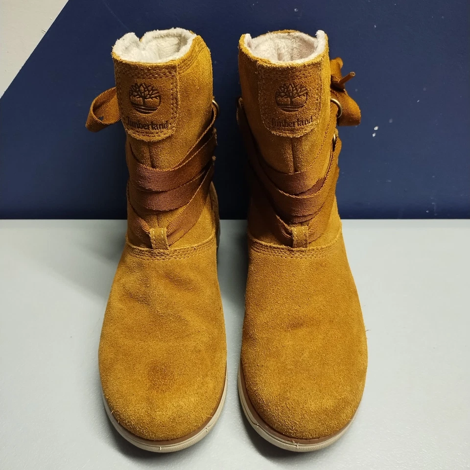 Timberland Leighland Invierno Botas de Nieve Para Mujer EE. UU. Talla 6.5 Marrón Gamuza Con Cordones Foto 3 de 4