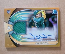 2025 Bowman Chrome Jacob Wilson Relic Auto Jersey Gold RC /50 Autograph Rookie