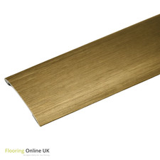 0.9m Aluminium Floor to Floor Stick Down Door Threshold Strip Brushed Brass