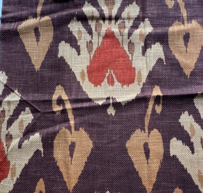 Andrew Martin Sokoto Rust England Fabric Remnant 24''x24''