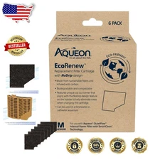 Aqueon Genuine EcoRenew Filter Cartridges Medium 6 Pack Clean Aquarium Fish Tank
