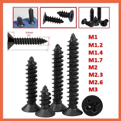 Senkkopf Selbstschneidende M1 M1.2 M1.4 M1.7 M2 - M3 Holzschrauben Vollgewinde