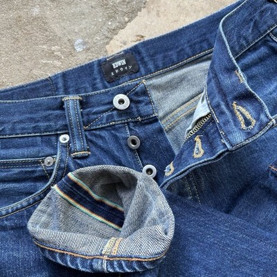 EDWIN ED-55 Regular Tapered Jeans Rainbow Selvedge Japanese Denim Size 28x28