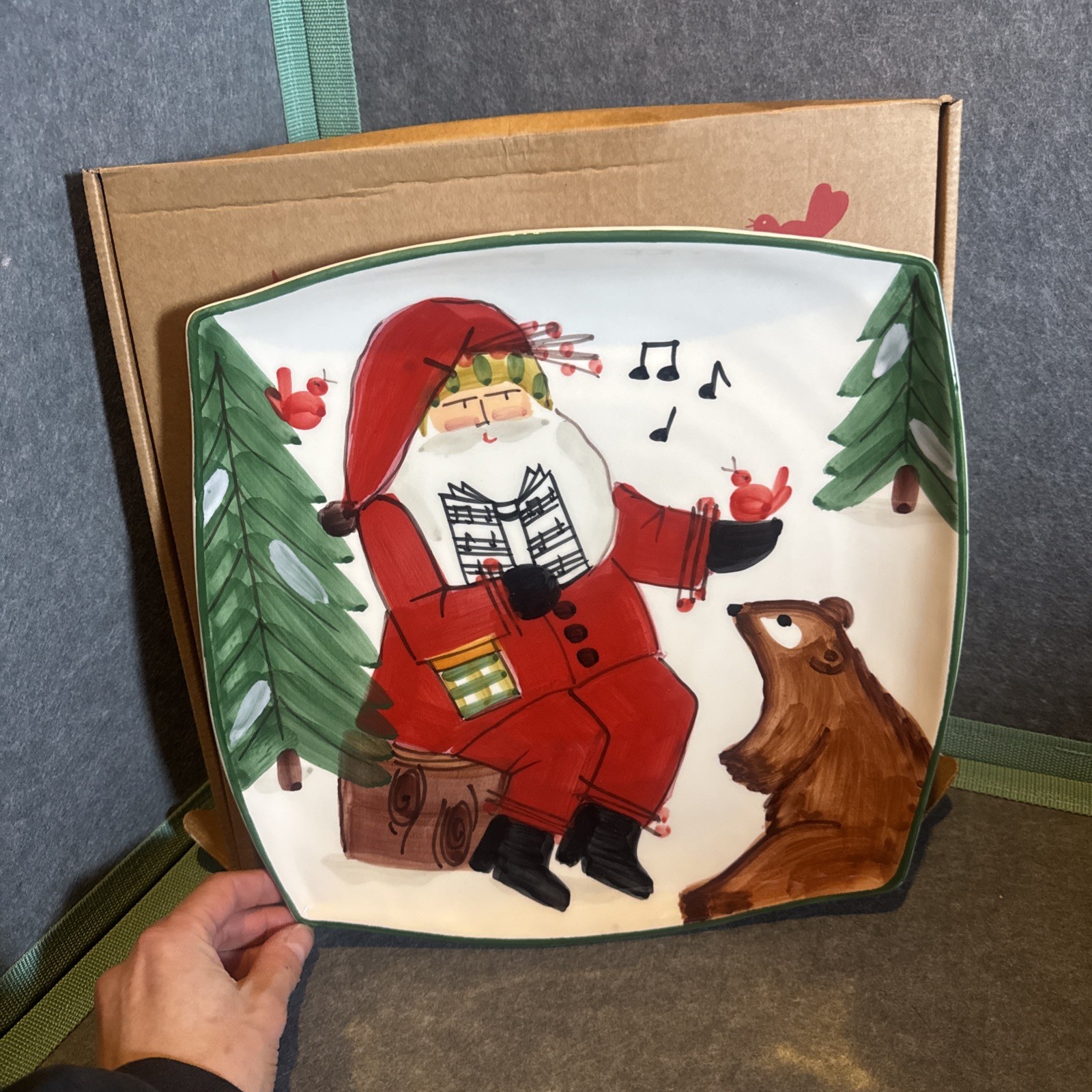 Vietri Old St Nick 2023 Limited Edition Square Platter Signed Alessandro NIB