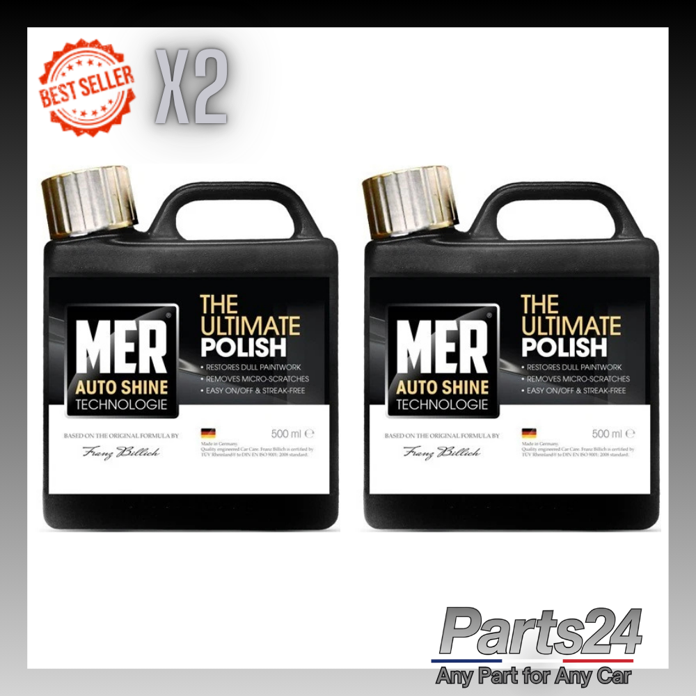2x Mer Ultimate Shine Polish Auto Technology Quick Streak Free Polishing 500ml