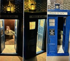 Doctor Who 3rd Drs Tardis custom full electronic lights & sound + console image.