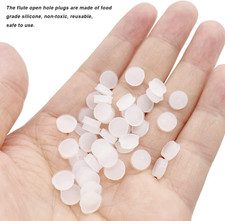 50 Pieces Silicone Flute Plug, 8 mm Universal Flute Open Hole Plug Soft Key C...