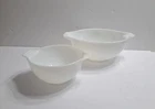 Vintage PYREX Set Of 2 Mixing Bowls White Glass Cinderella 442 1.5 Qt & 441 1.5