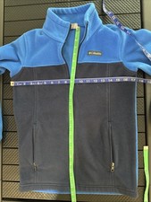Columbia Jacket Unisex Youth Medium Blue Full Zip Fleece Pockets Medium