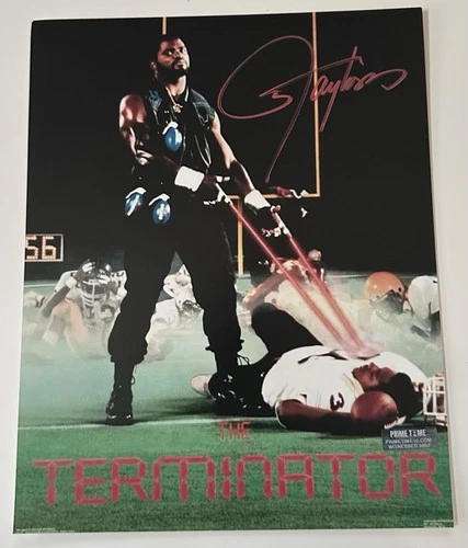 Lawrence Taylor Signed AUTO 8x10 Giants Terminator Photo HOF Prime Time COA