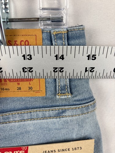 Levis 502 Boys Blue Denim Jeans Regular Fit Tapered Leg Stretch Size 16 NWT - Picture 7 of 9