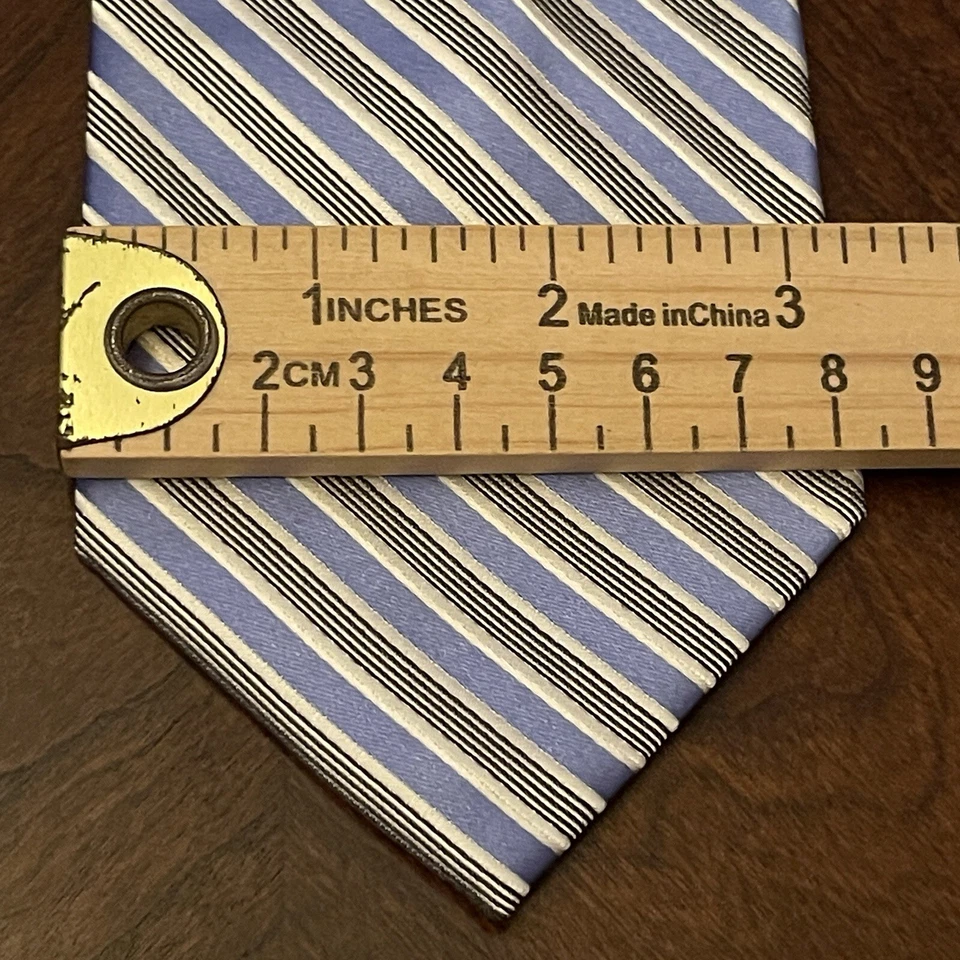 Gravata masculina Perry Ellis Portfolio azul feita à mão 100% seda feita na China - Imagem 4 de 4