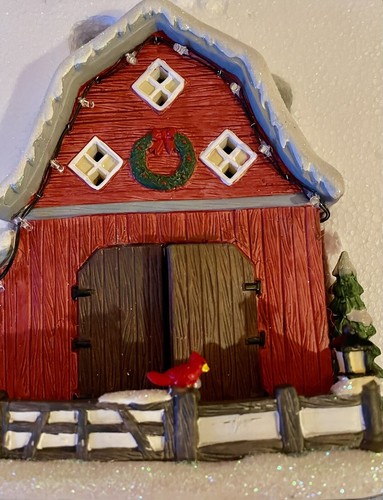 Nikolaus Quadrat ROT Scheune Neu für 2023 LED Lichter NEU! Nie benutzt - Bild 5 von 7