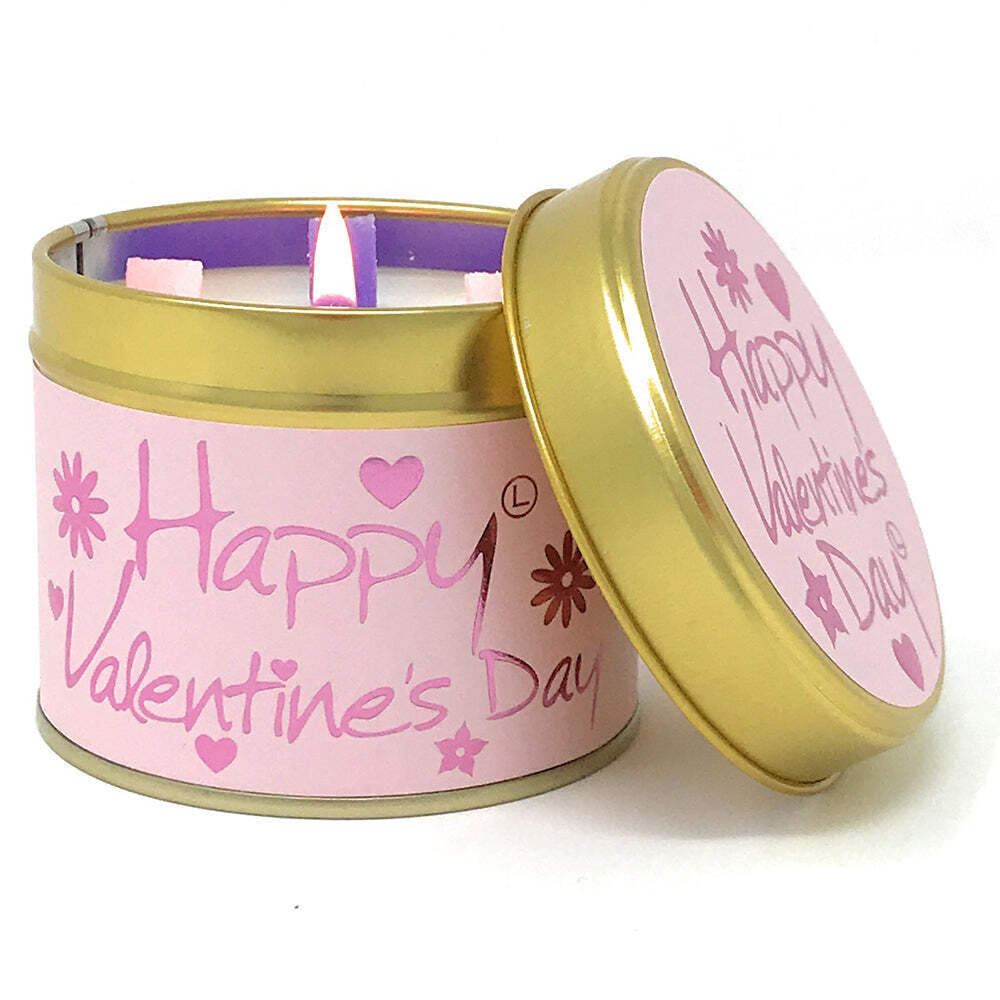 Lily-Flame Scented Candle Tin Perfect Gift HAPPY VALENTINE'S DAY