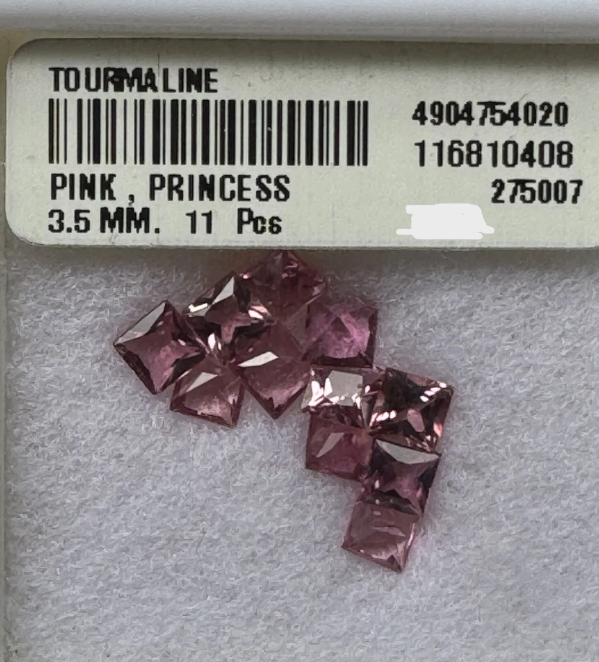 TOURMALINA. Rosa, corte princesa. Limpio. 11 piezas, 3,5 mm, 2,45 TCW. Foto 3 de 4