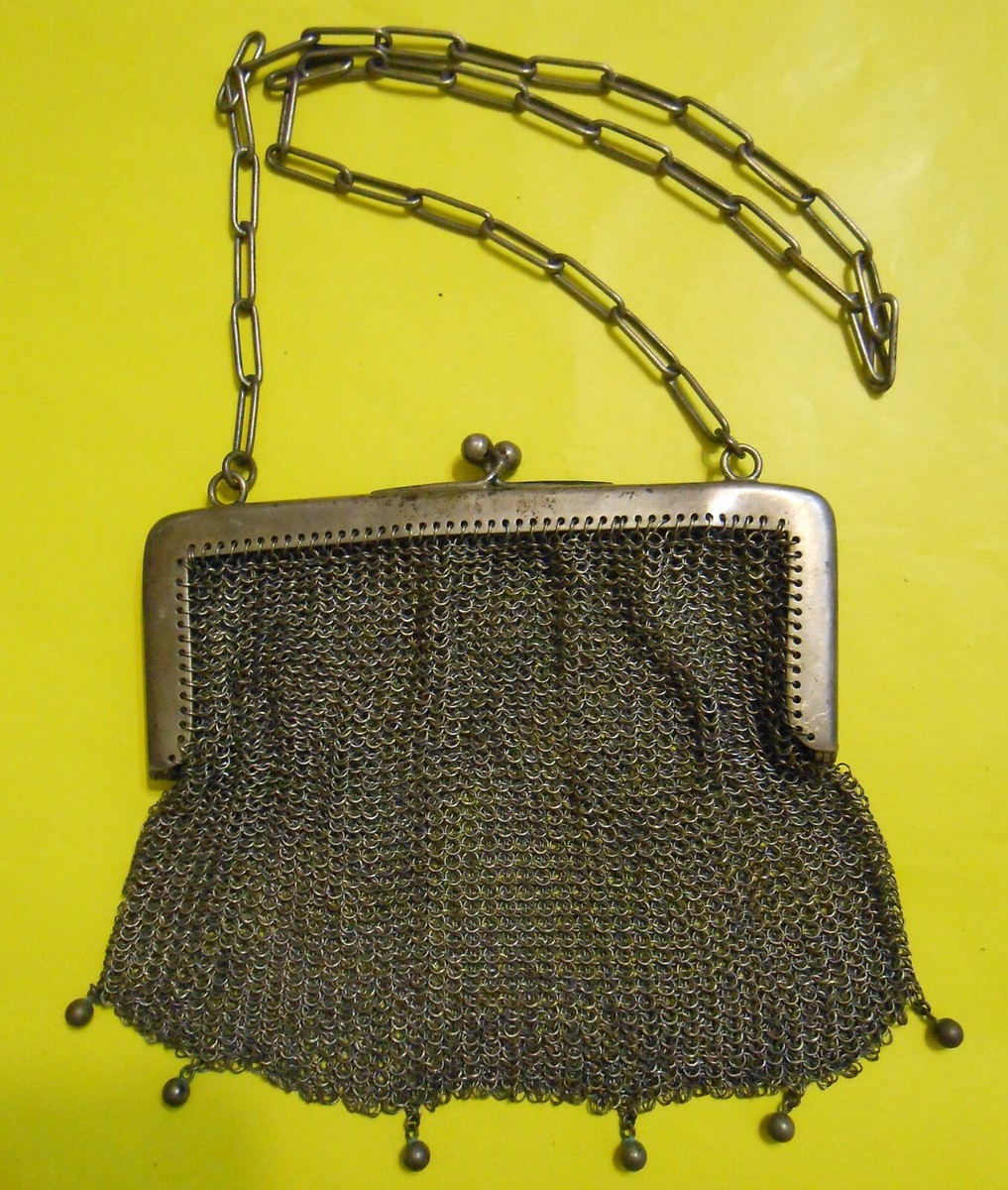 Bag Purse A Net Antique Silver 800 Punch VM First 900 Vintage Bag