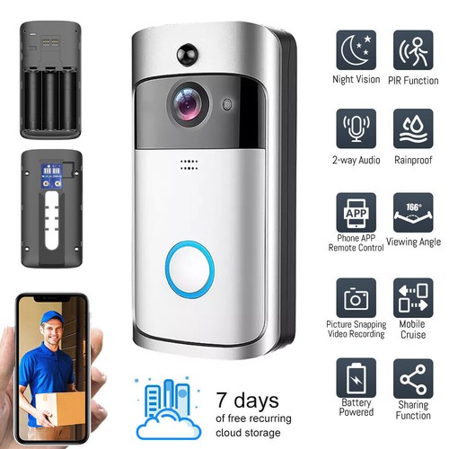 Wireless Doorbell Video Door Bell WiFi Smart Intercom Ring Security Phone Camera - Picture 2 of 42