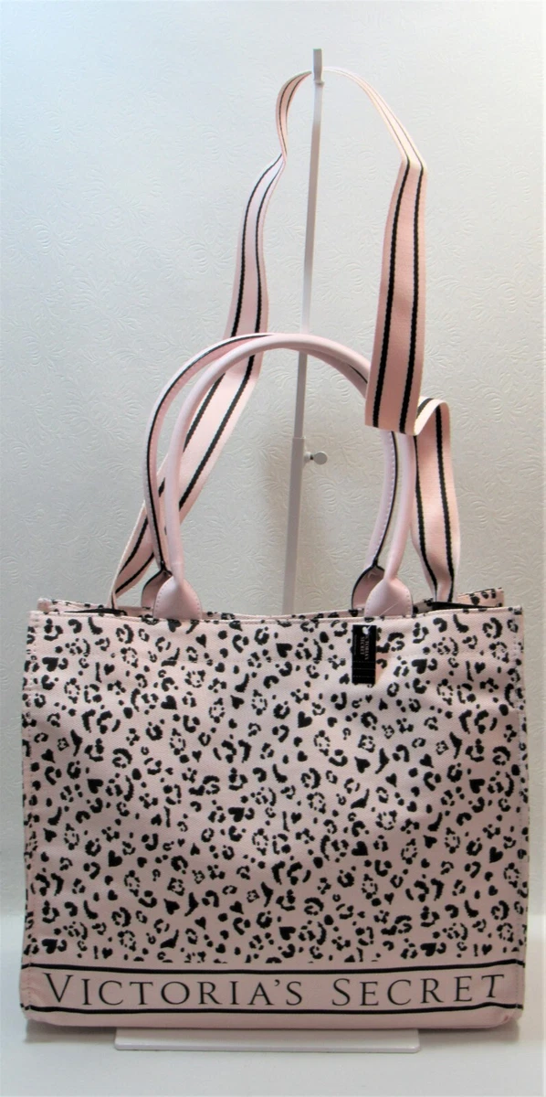 Victoria's Secret Tote Bag Weekender Pink Cheetah Print Canvas