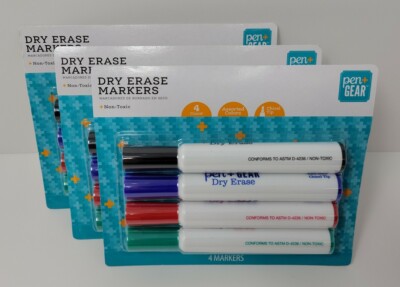 Lot of 3: Pen + Gear Jumbo Dry Erase Markers Low Odor Chisel Tip 12 Count