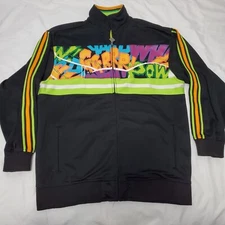 Enyce Mens Graffiti Track Jacket  Vintage Streetwear Grrrrr Pow Sz M