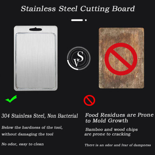 Cutting Board Double-Sided Stainless Steel Chopping Board for Kitchen - Picture 3 of 18