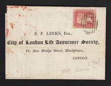 Z17_00 GB QV 1857 1d PALE ROSE TRANSITIONAL PLATE 49 C9A(1) FU ON ENTIRE