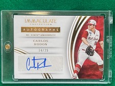 2016 Panini Immaculate Autographs NC State Yankees Carlos Rodon RC Auto #14 /25