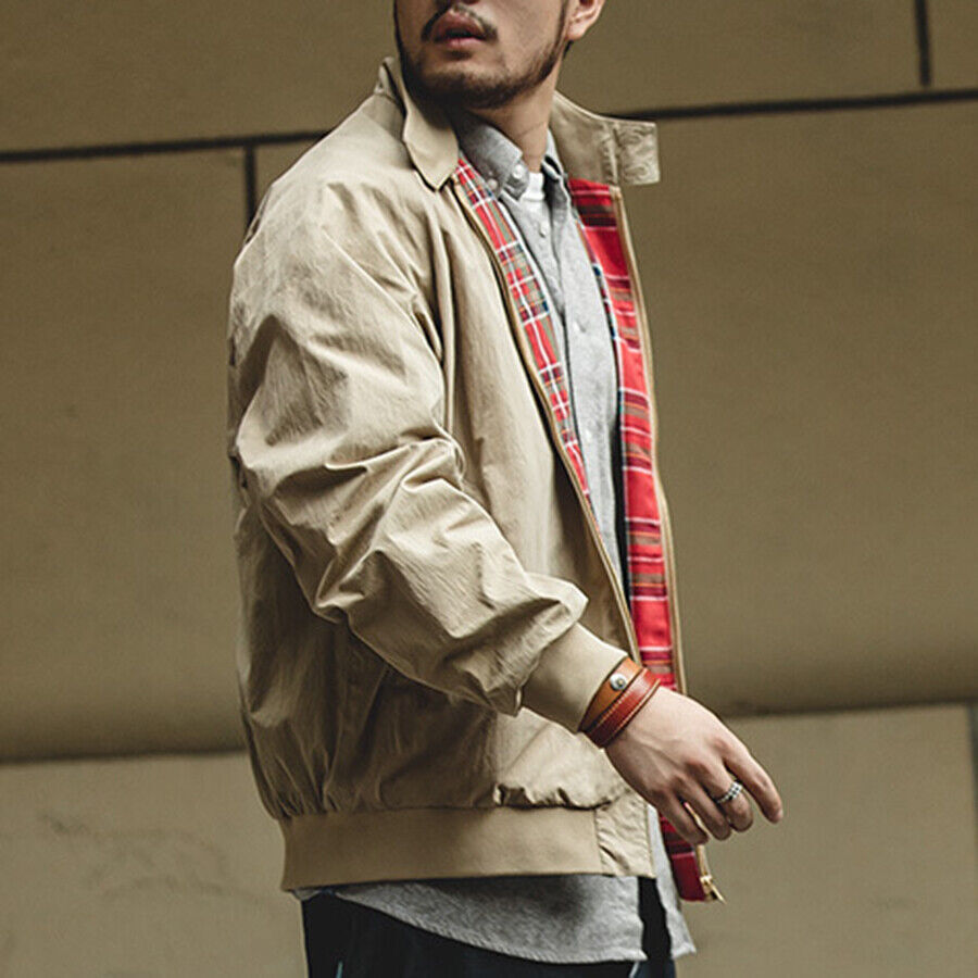 Men's Vintage Harrington Jacket Retro zip Coat Classic Style Men's Vintage Harrington Jacket Retro zip Coat Classic Style