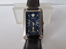 Versace NLQ99 Watch Rectangular Quartz-Swiss Made-All Stainless Steel Case-Men's