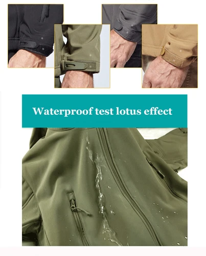 TACVASEN Waterproof Tactical Soft Shell Men Jacket Coat Army Windbreaker Outdoor image 6