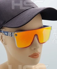 Quiksilver SciFi Shield Sunglasses USA Red White Blue Frame Orange Mirror NEW