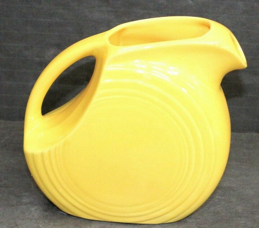 MidCentury Fiesta Ware Bright Yellow Pottery Juice Water Pitcher