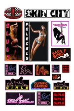 1:87 HO scale model strip club exotic dancer stripper signs