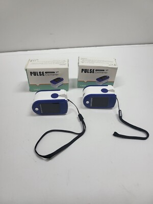 Lot of 2  Fingertip Pulse Oximeter Finger Pulse Ox Heart Rate & Oxygen Sat