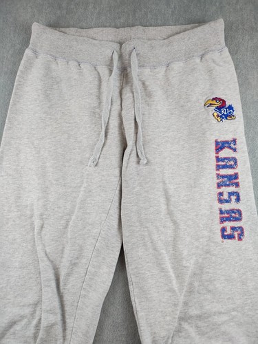 Kansas Jayhawks Joggers Youth Size Small Gray Elastic Waist Athleisure - Picture 4 of 24