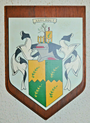 Ashcroft Familienname Wappen Plakette Schild Wappen Wappen
