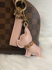 Dog Bag Charm Keychain Purse charm Pink With Strap Faux Leather New