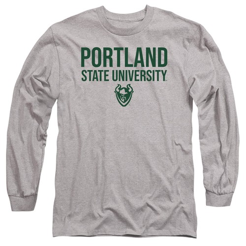PSU Adult Long Sleeve T-Shirt Vikings Stacked, Athletic Heather, S-3XL
