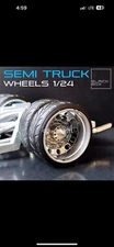 1:24/25 Scale Model Wheels, Semi Truck Wheel Set, Low Profile Front and Rear Set