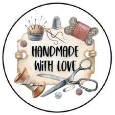 HANDMADE WITH LOVE SMALL BUSINESS ENVELOPE SEALS LABELS STICKERS PARTY FAVORS