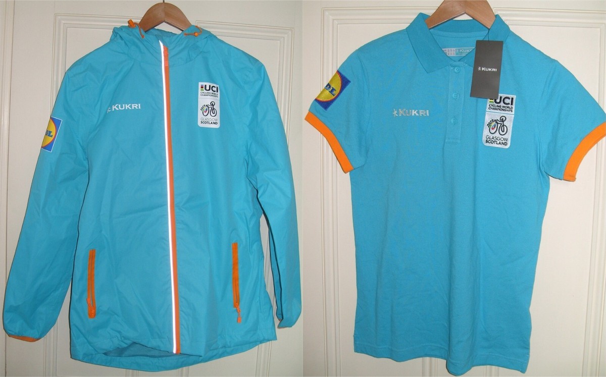 UCI Glasgow 2023 World Cycling Championships Womens New Rain Jacket/Polo  Shirt