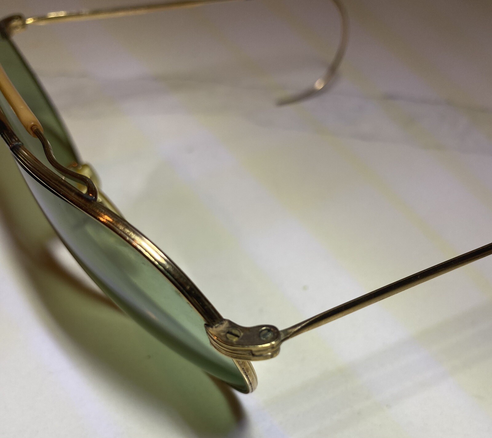 Vintage American Optical AO Ful-Vue Light Green 1/10 12k GF Aviator w/Case image 3