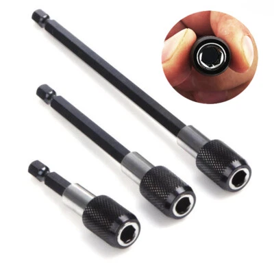 UNHO 3x Magnetic Screwdriver Extension Bit Quick Release Holder 1/4 Hex Shank Tool