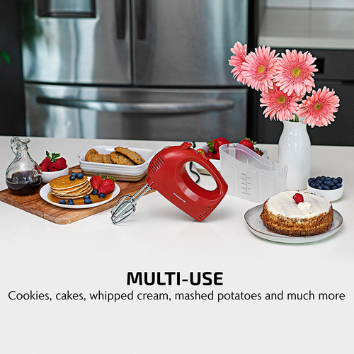 Portable 5 Speed Mixing Electric Hand Mixer with Stainless Steel Whisk Beater At - Picture 9 of 11
