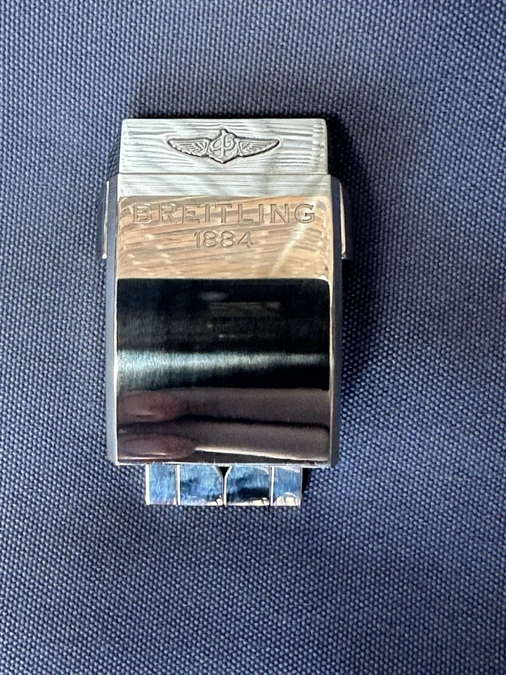 Breitling 20 mm Cierre desplegable ajustable con correa de goma negra de 24 mm Foto 2 de 4