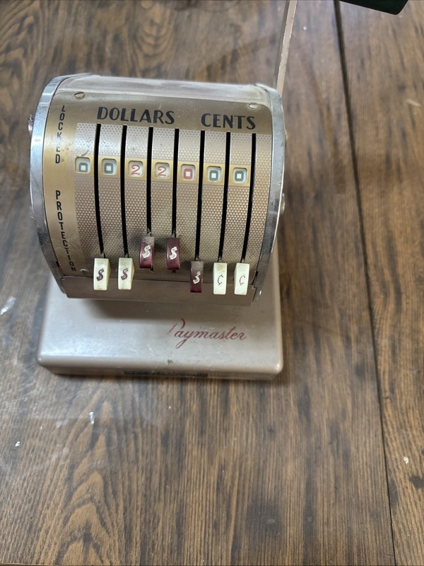 Paymaster Series Vintage Check Writer Embosser Stamper Machine S-550