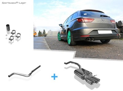 Fox Racinganlage Seat Leon ST 5F 1.4-1.8 mit Starrachse 2x90 doppelwandig