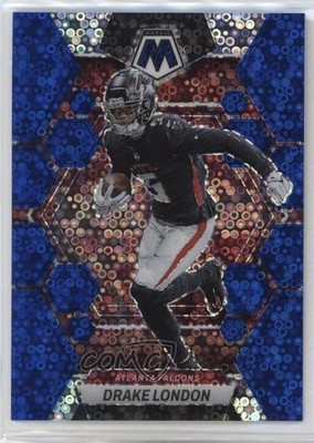 2023 Panini Mosaic No Huddle Blue Mosaic Prizm 57/75 Drake London #8 0y7o