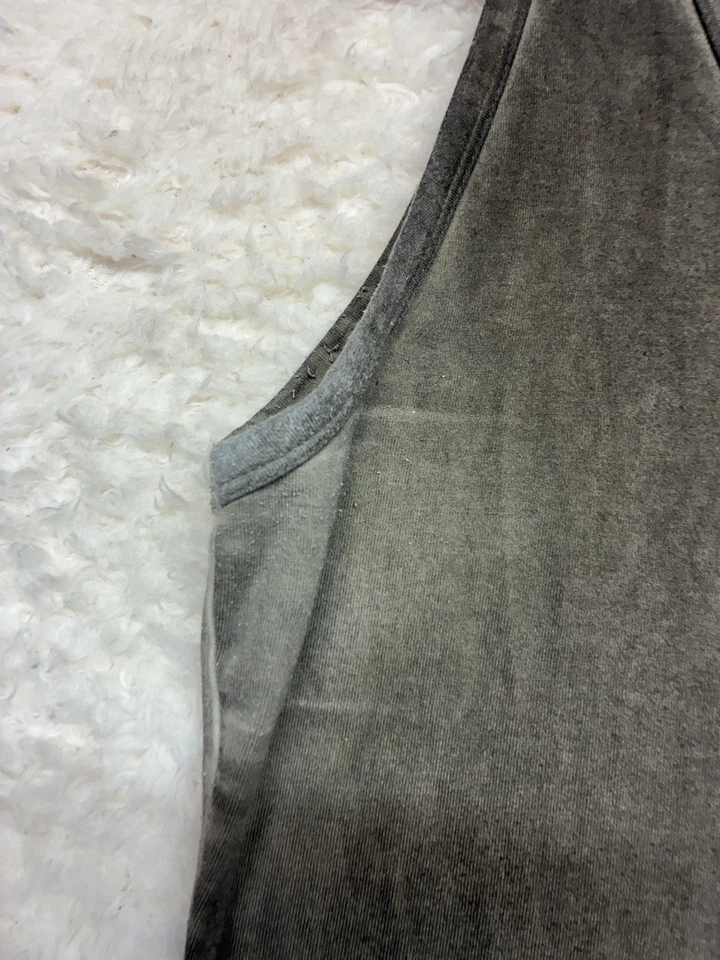 Camiseta sin mangas BKE Core para mujer XL gris negra lavado mineral cuello redondo elástico BK592-I Foto 2 de 4