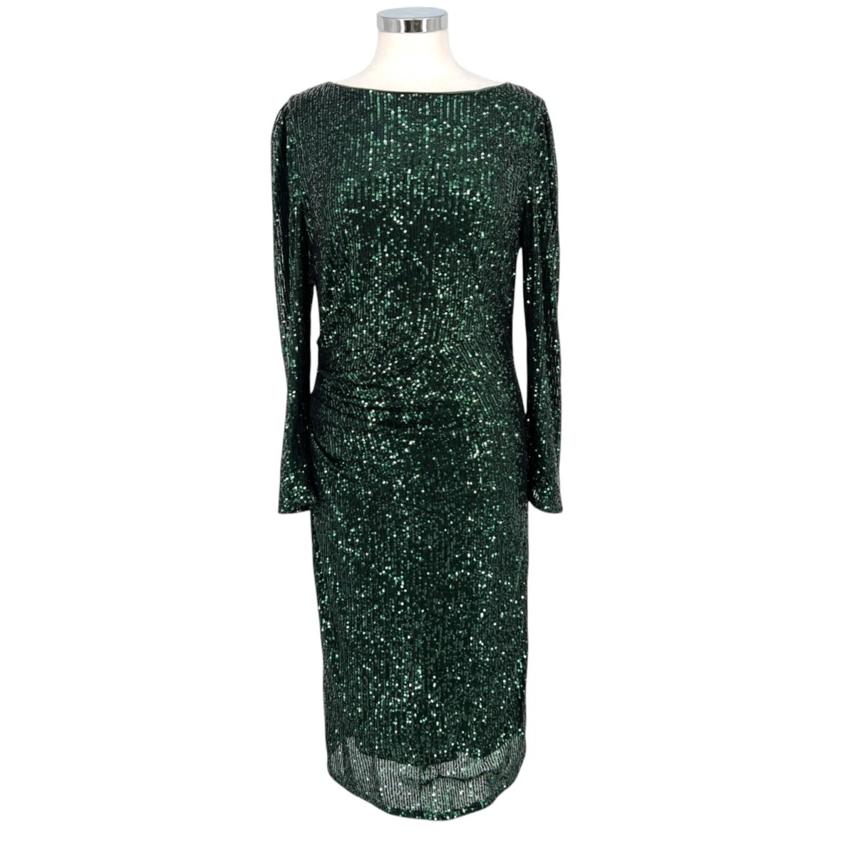 nanette lepore green sequin dress Nanette Lepore Women's Boat Neck Sequin Fringe Hem Maxi Dress main image 0